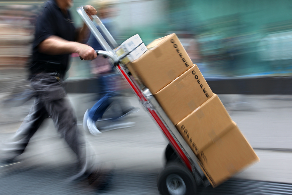 man delivering snacks to office